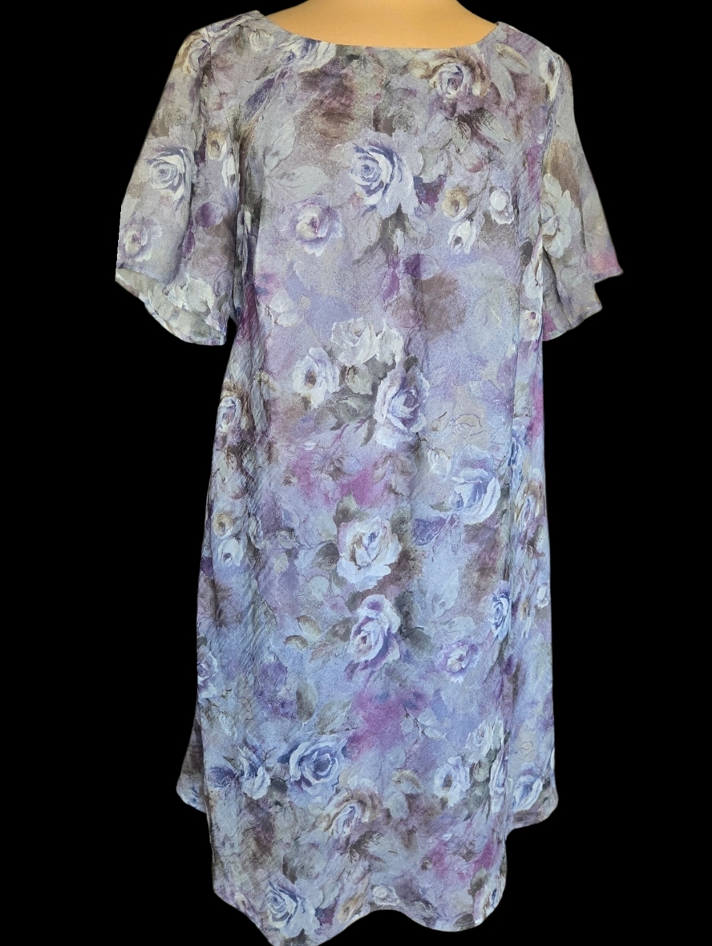 Plus Size Lavender Dress with Subtle Floral Wash
